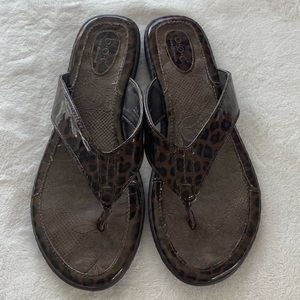 Black & Brown Animal Print Sandals